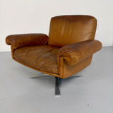 Vintage DE SEDE DS-31 brown leather armchair from the 1970s