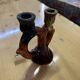 Vintage Vallauris ceramic two-branch candlestick chandelier