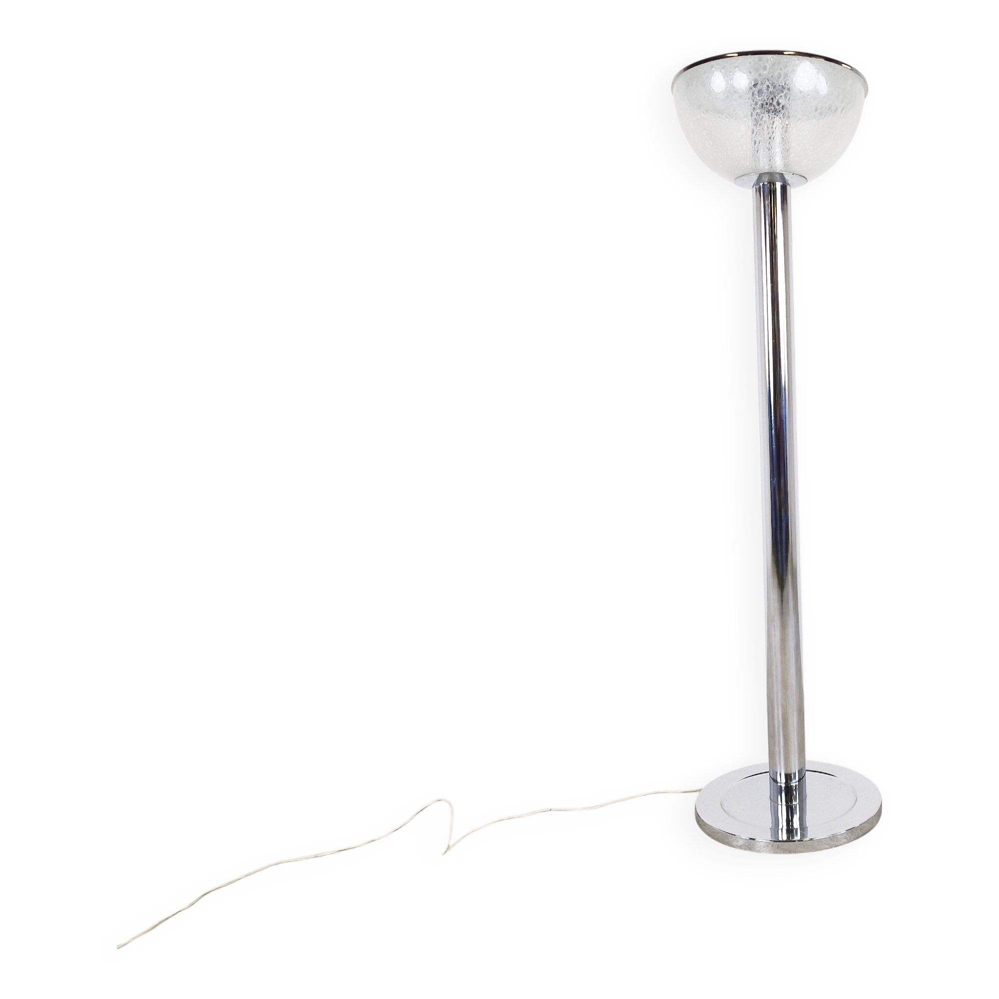 Vintage chrome and glass floor lamp, 1970s