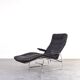 Bauhaus Leather and Chrome Model Fenix Chaise Longue by Sam Larsson for Dux