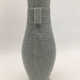 Vase gris forme HU céramique craquelée Chine