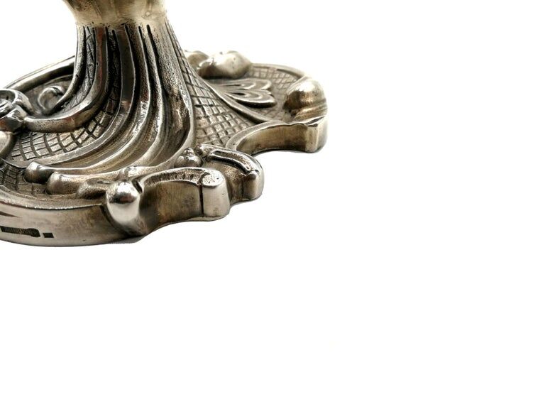 Wiskeman, pair of rococo chandelier, silver metal