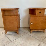 Pair of art deco bedsides in lemon tree magnifying glass