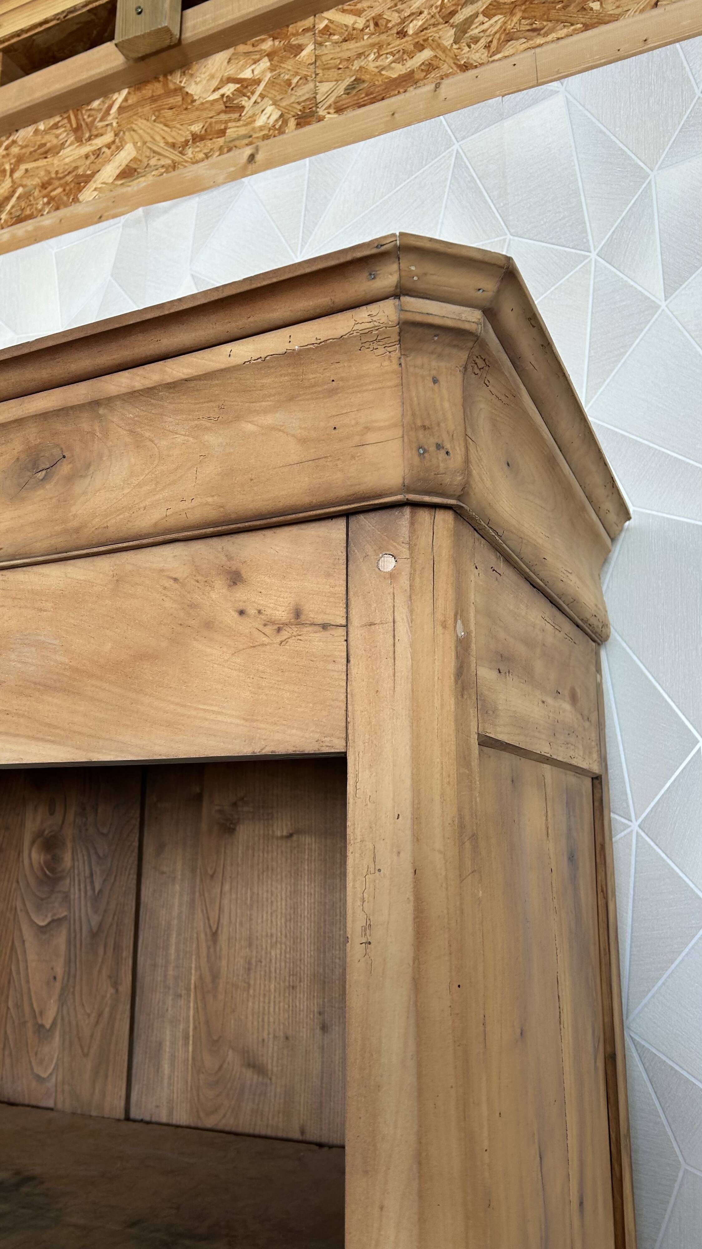 Old solid wood airbrushed wardrobe