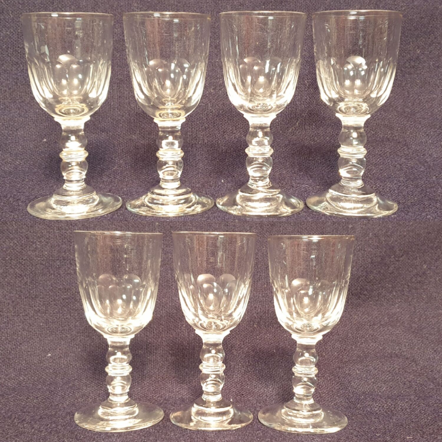7 antique crystal shot glasses