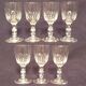 7 antique crystal shot glasses