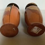 Pair of enameled ceramic vases