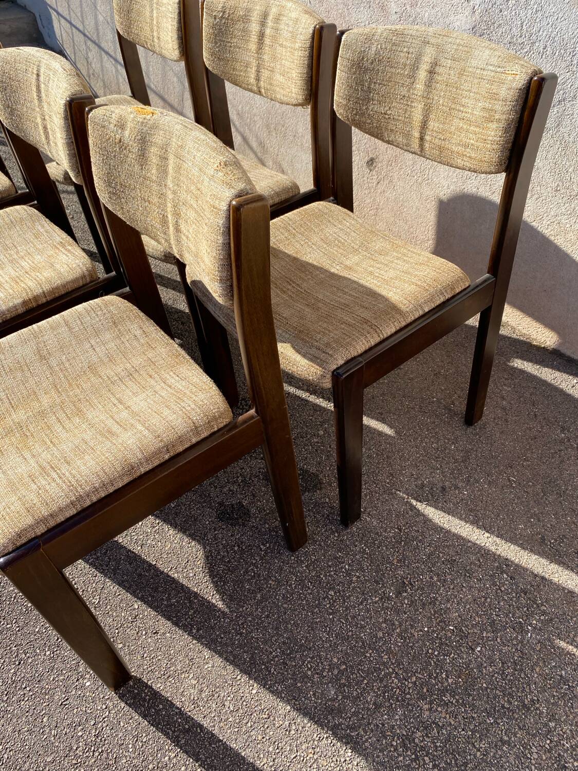 Table and 6 chairs set by Baumann