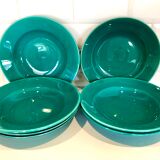 Hollow plates 50s - emerald green glazes!