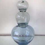 Holmegaard set of 3 round blue vases designed by Per Lutken