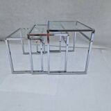 Danish tables, nickel-plated, 3 in 1, loft