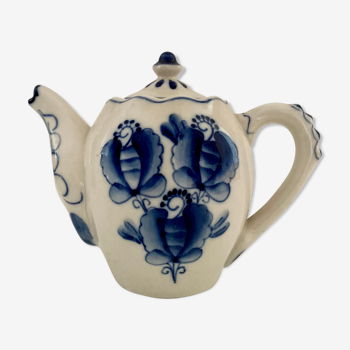 Teapot Russian earthenware gzhel