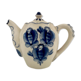 Théière faïence russe gzhel