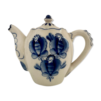 Teapot Russian earthenware gzhel