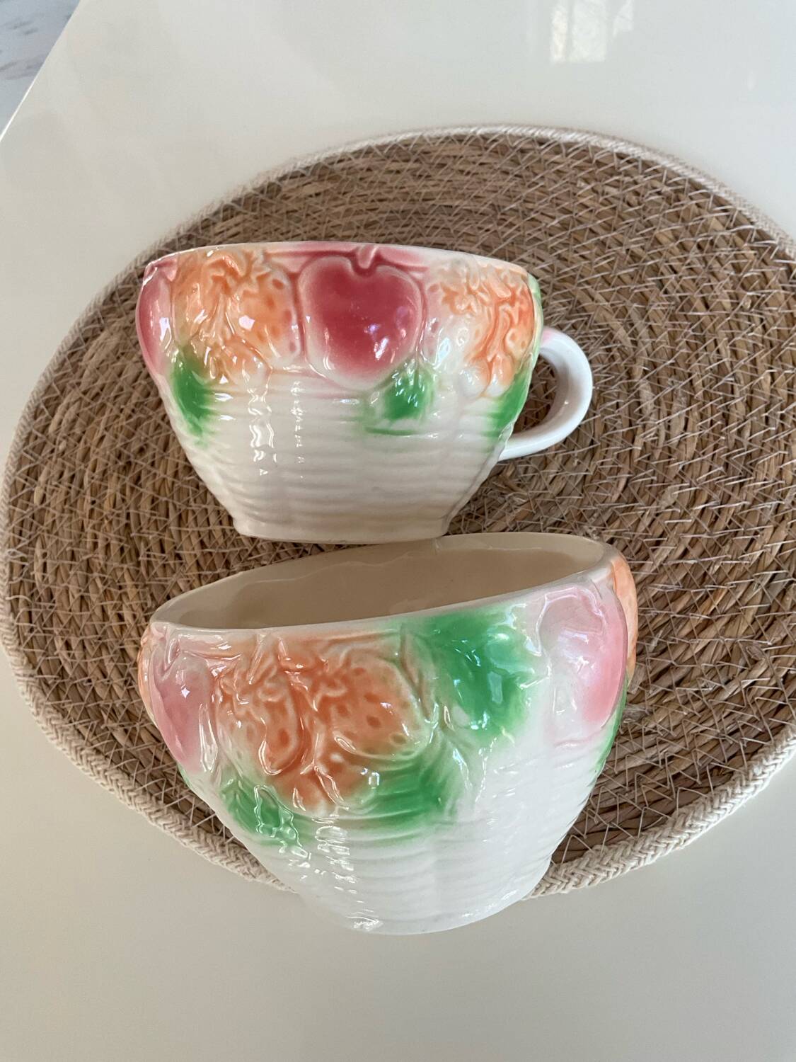 Two barbotine cups