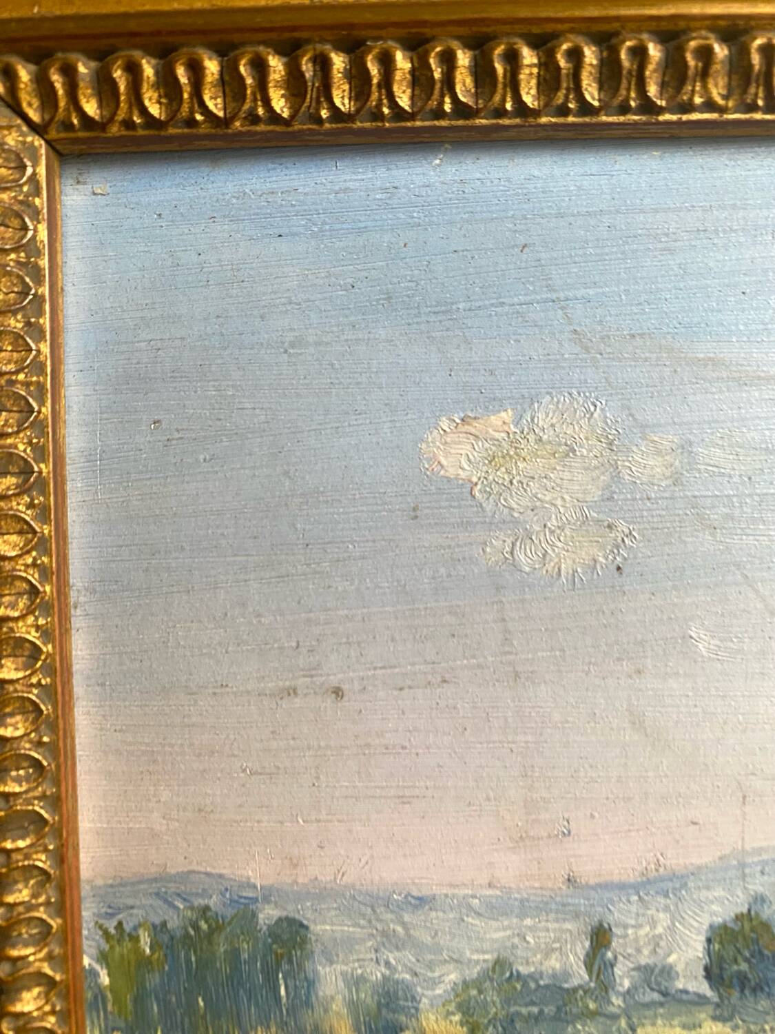 Framed landscape painting