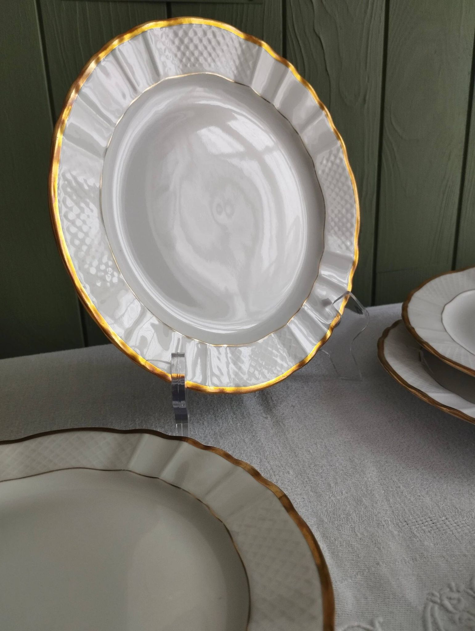 "Pallas" - 6 dessert plates in Limoges porcelain Balleroy & Cie