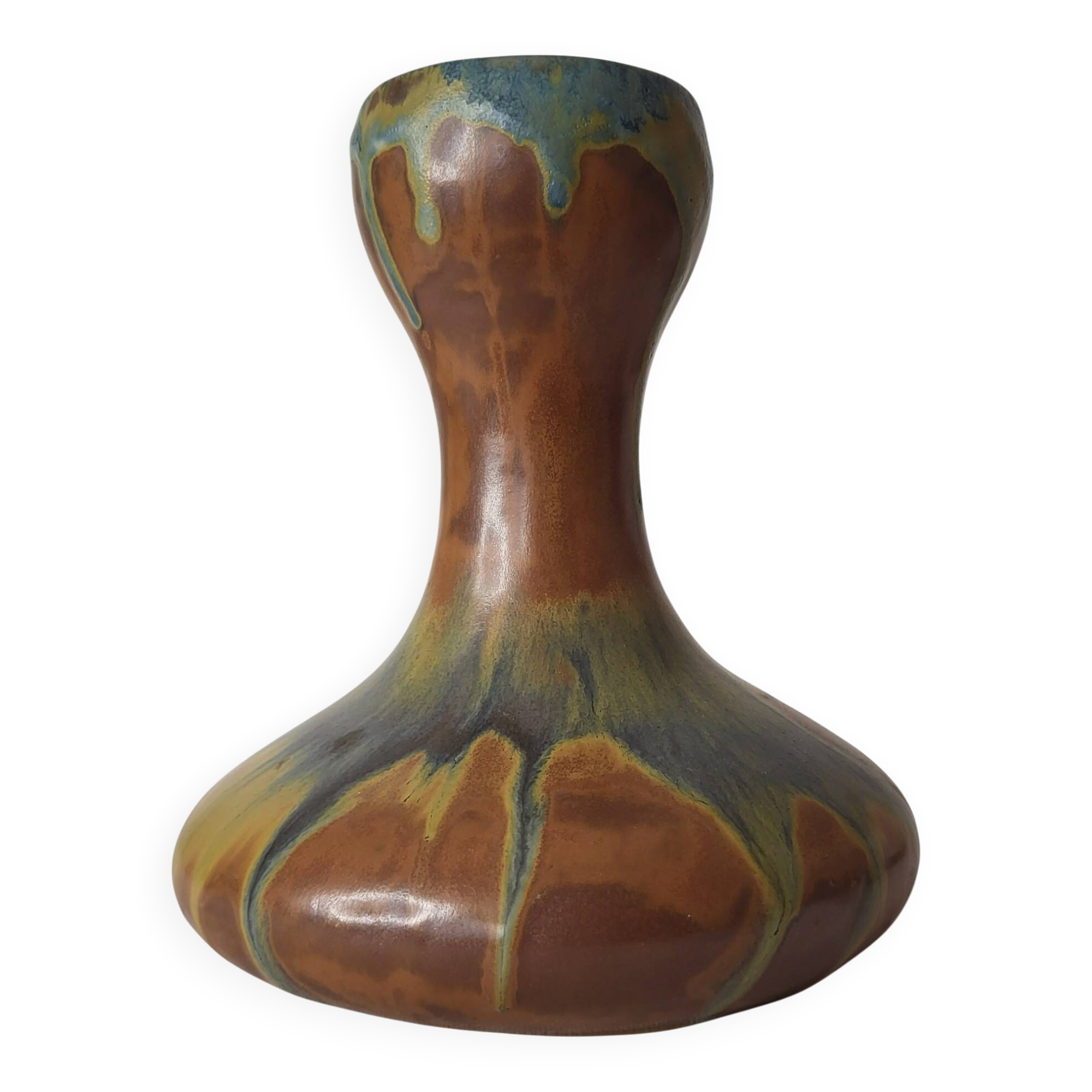 Stoneware vase from Puisaye signed by Alfred Lebret (1871-1955)