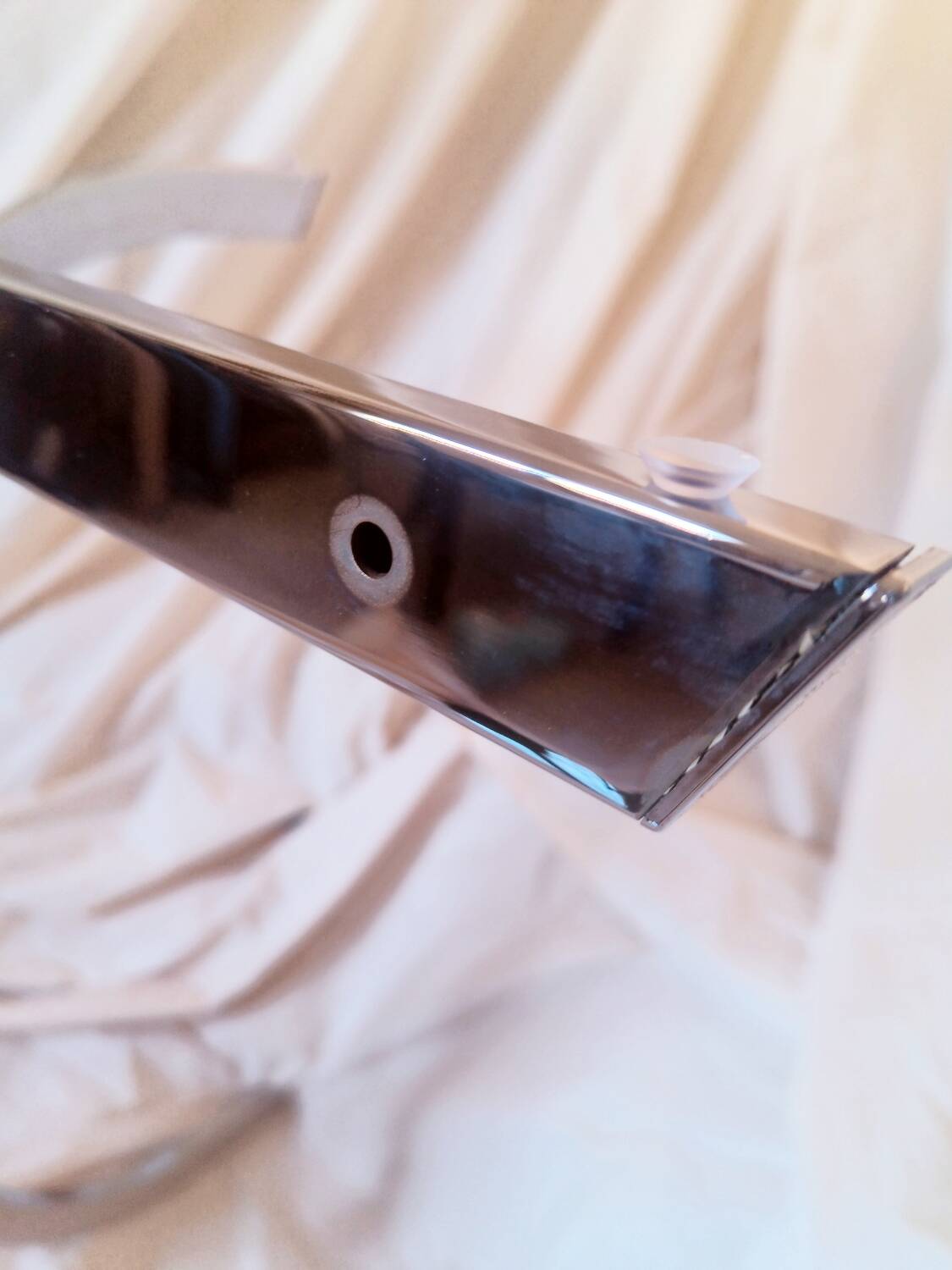 Vintage 1970s glass and chrome wall console