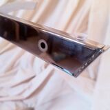 Vintage 1970s glass and chrome wall console