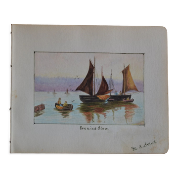 Pencil drawing circa 1910 evening glow