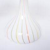 Pair of 1970s tall White Glass Table Lamps model "Candy" by Holmegaard
