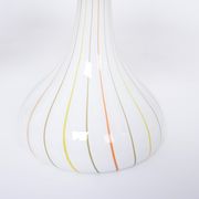 Pair of 1970s tall White Glass Table Lamps model "Candy" by Holmegaard