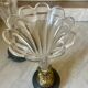 Paire de vases cornets cristal, onyx et bronze