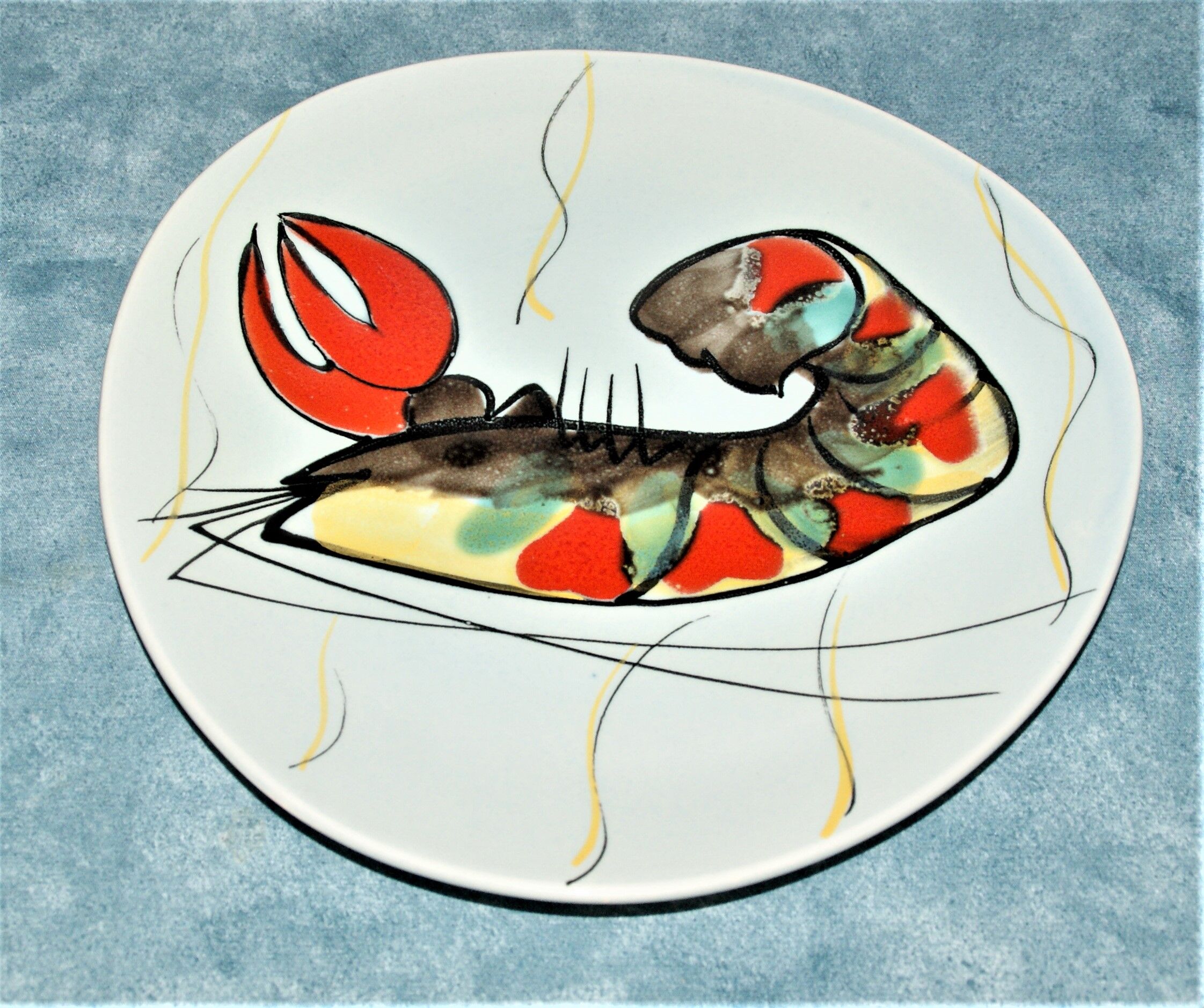 M.B.F.A Pornic - Large plate decorated with lobster