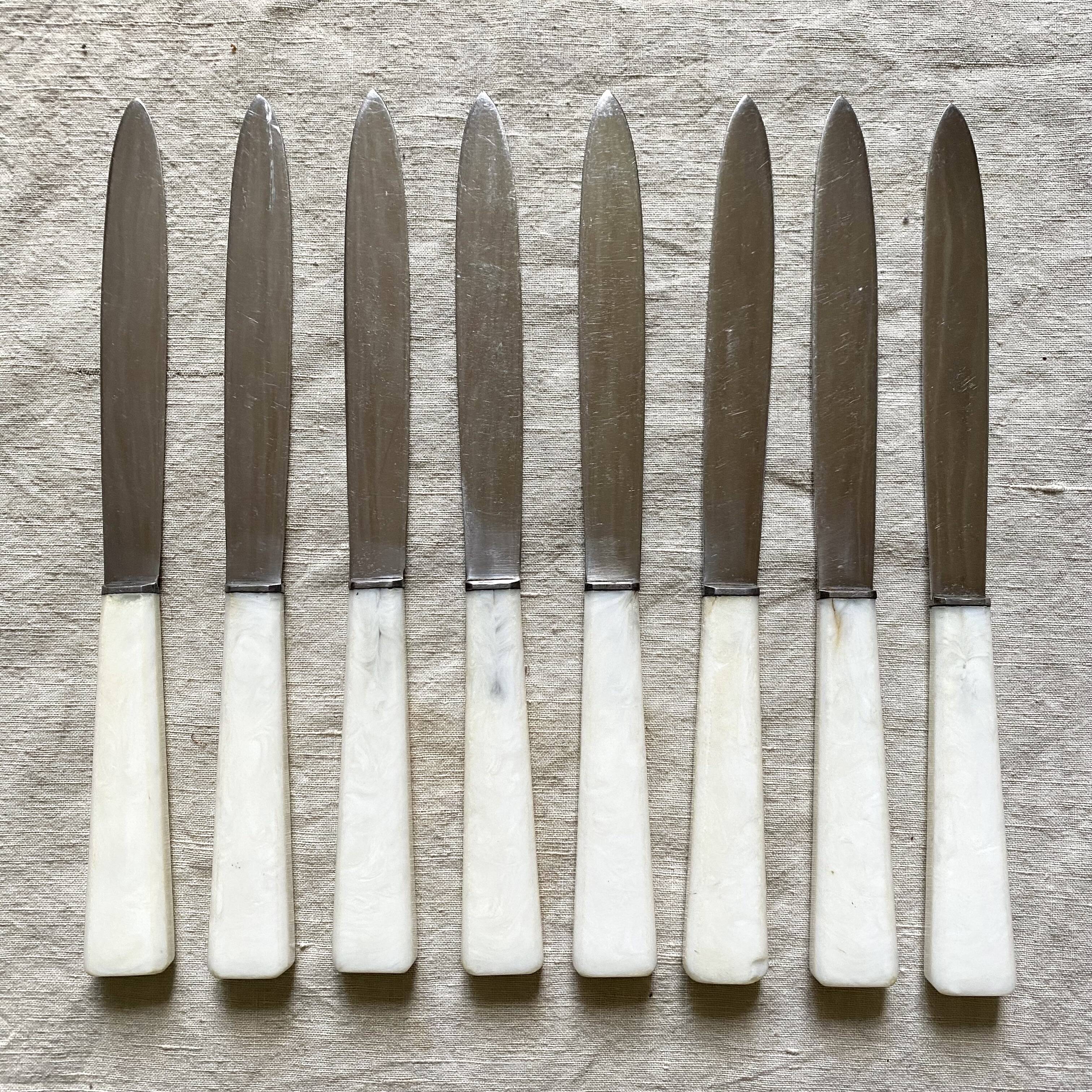 8 antique stainless knives
