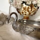 Silver plate with swan heads