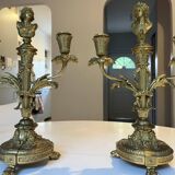 Set of two bronze candlesticks