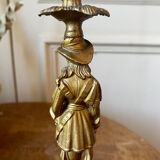 Late 19th century spelter candle holder