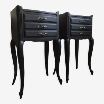 Tables de chevet vintage noires