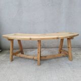 Vintage Curved Pine Bench