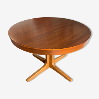 Table ronde extensible scandinave vintage, des années 1970.