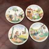 4 Assiettes parlantes illustrées par Benjamin Rabier