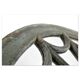 Half-moon patinated solid wood mirror