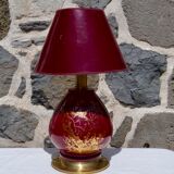 Bordeaux and gold art deco lamp