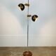 Eyeball floor lamp by Temde Leuchten, copper metal, teak and chrome, 70s.