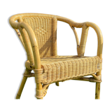 Vintage rattan and wicker armchair