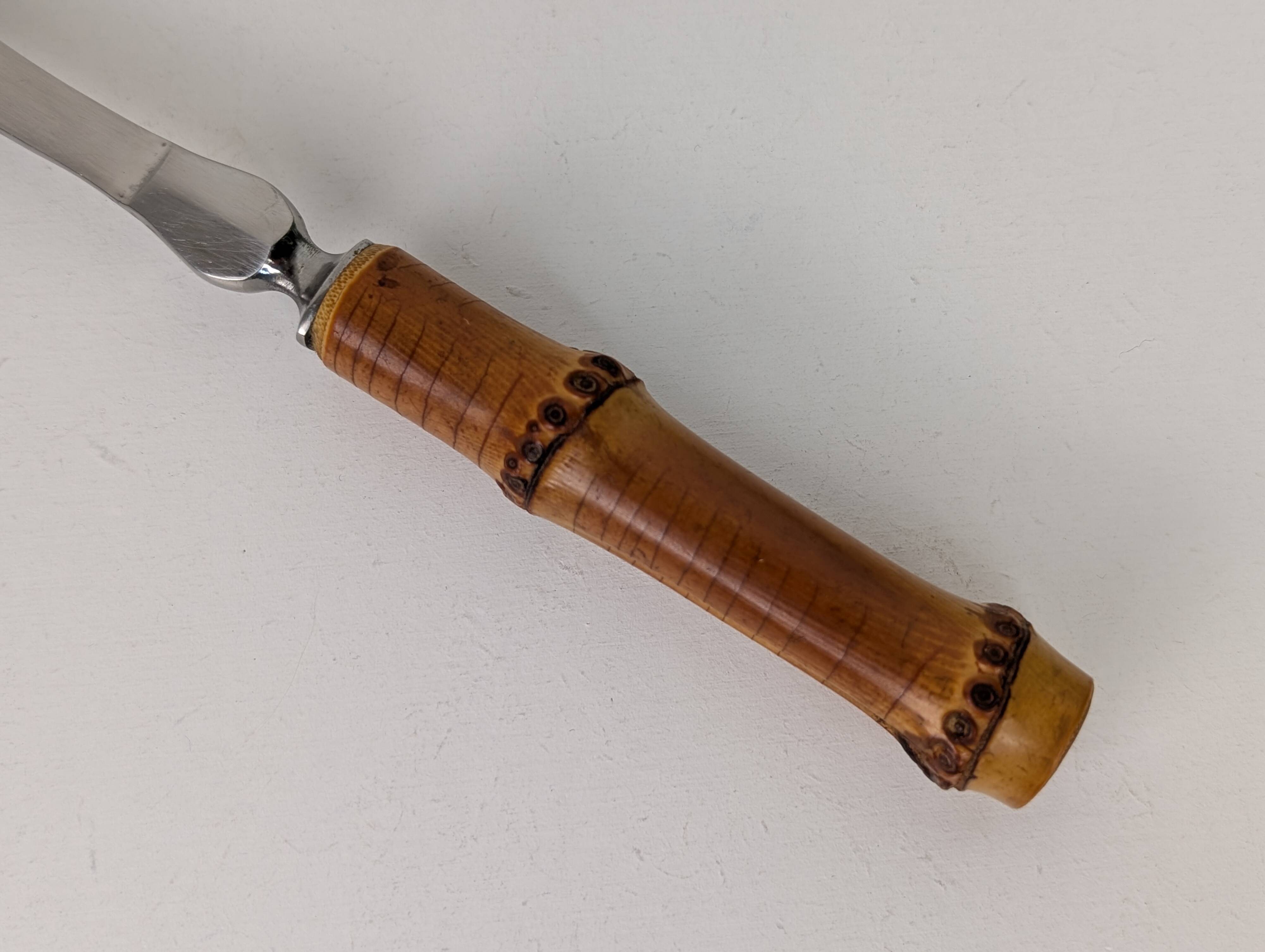 Salad servers with bamboo handles