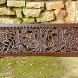 Lattice wooden wall panel with a plant motif, originating from Sri Lanka, 97x32cm.