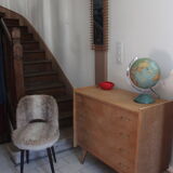 Chest of drawers with compass feet in raw wood