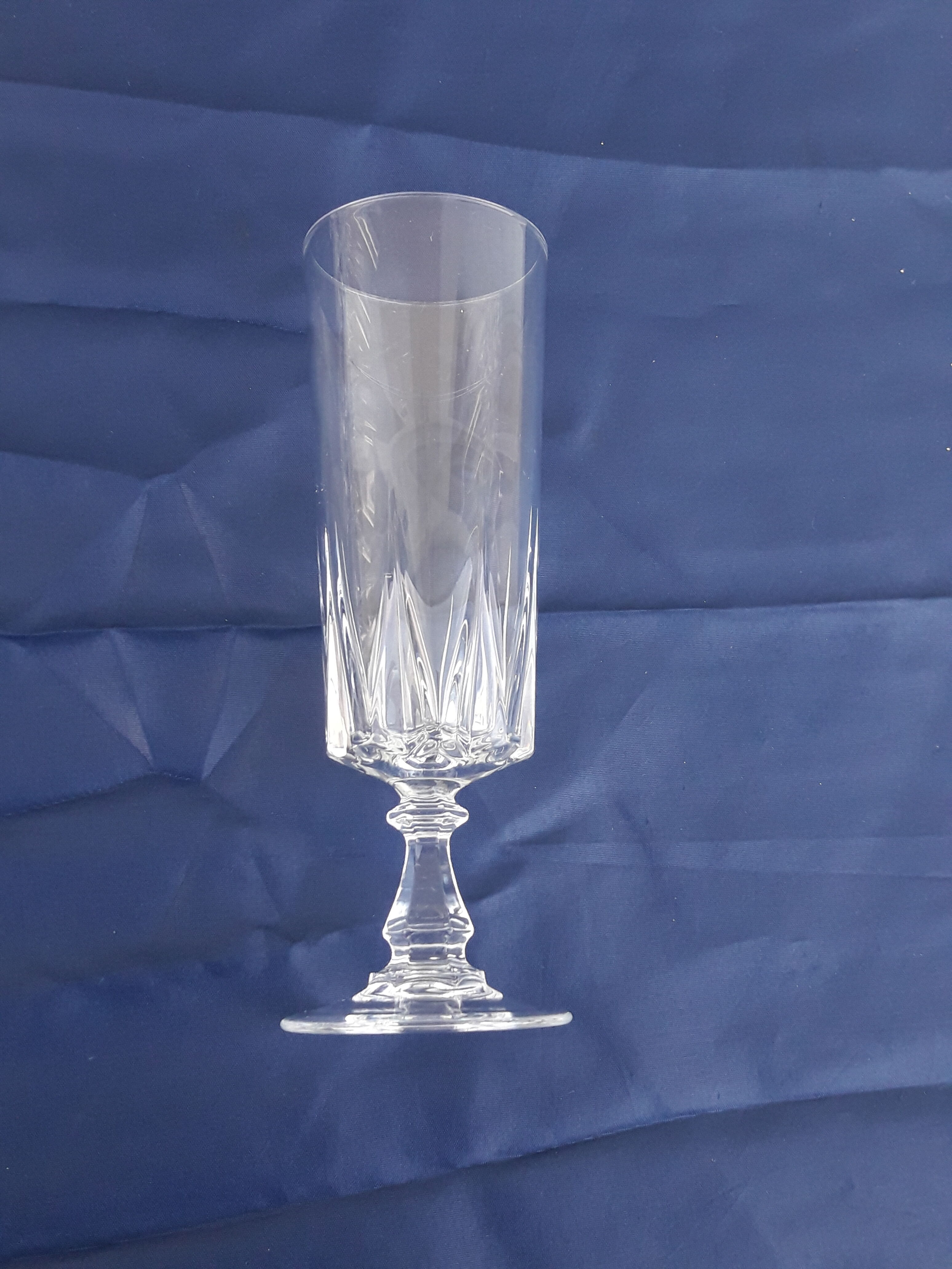 10 glasses crystal champagne flutes model Louvre H 16.5 cm