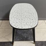 Black and White oval formica table 1960s
