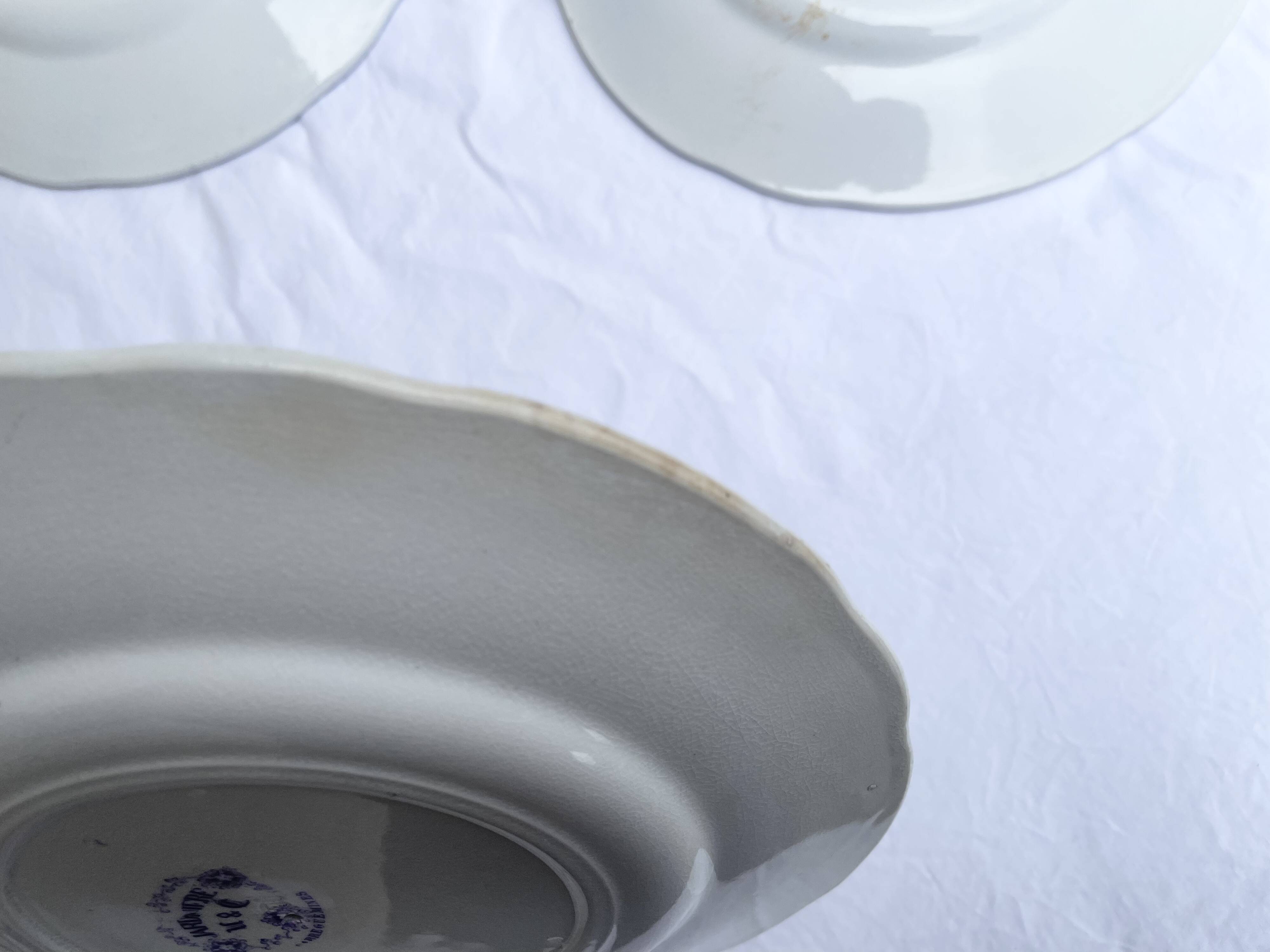 Dessert plates Sarreguemines model Jardinière 19th century