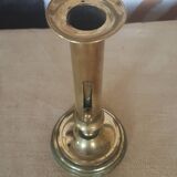 Brass candle holder with pusher and cup