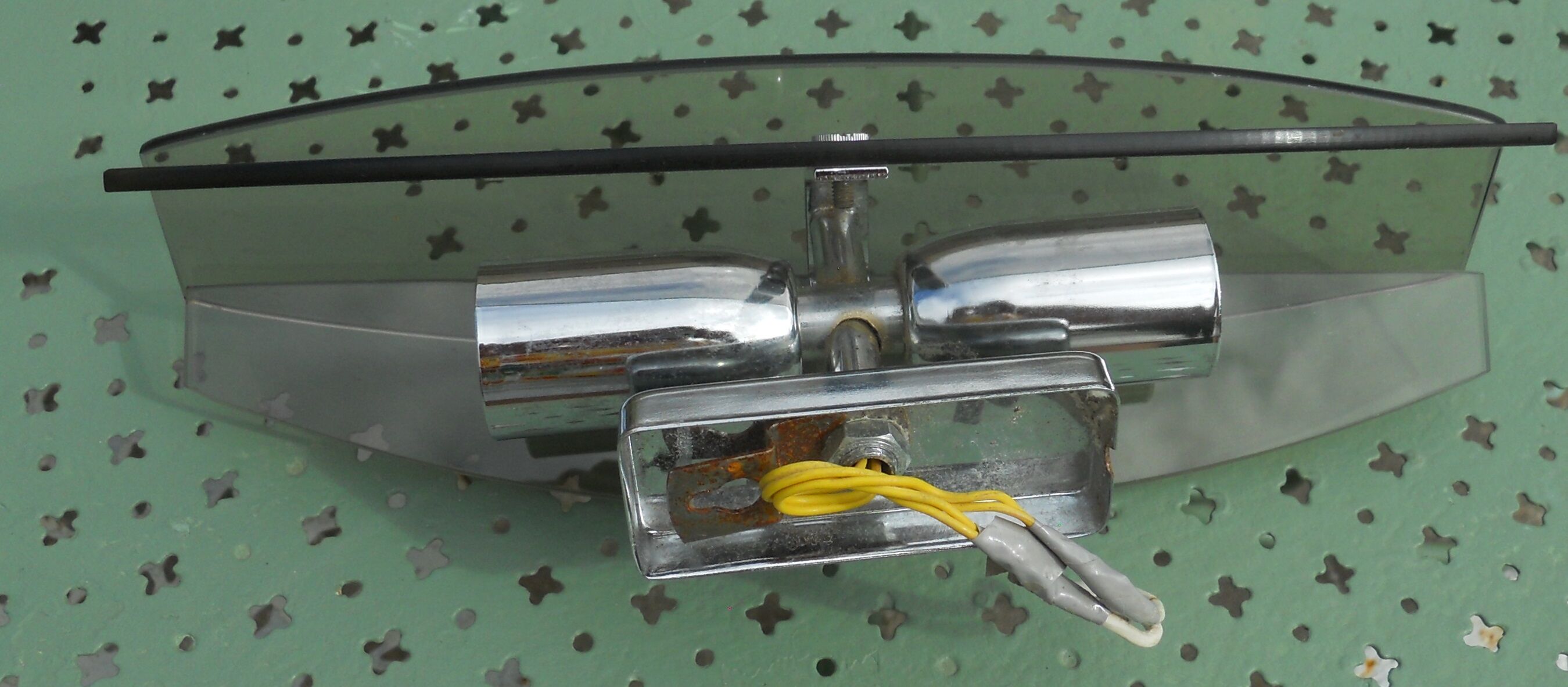 Wall light vintage glass smokes metal chrome