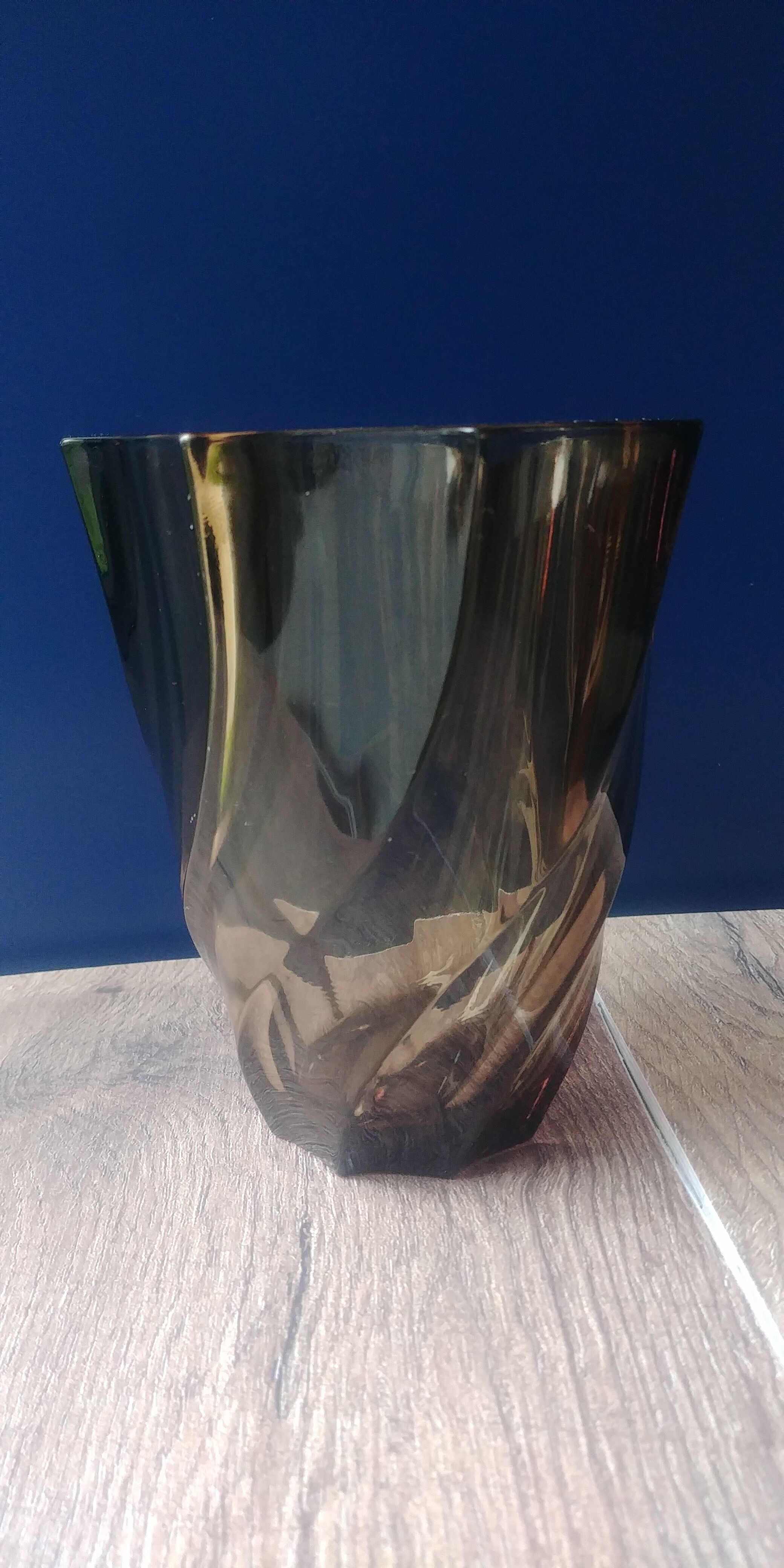 Vase in smoked glass vintage 70s